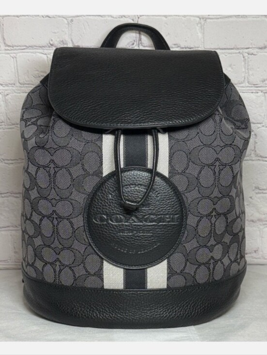 Coach Handbags - Coach Dempsey Backpack in Signature Jacquard Canvas Pebbled Leather MSRP 450 NWT